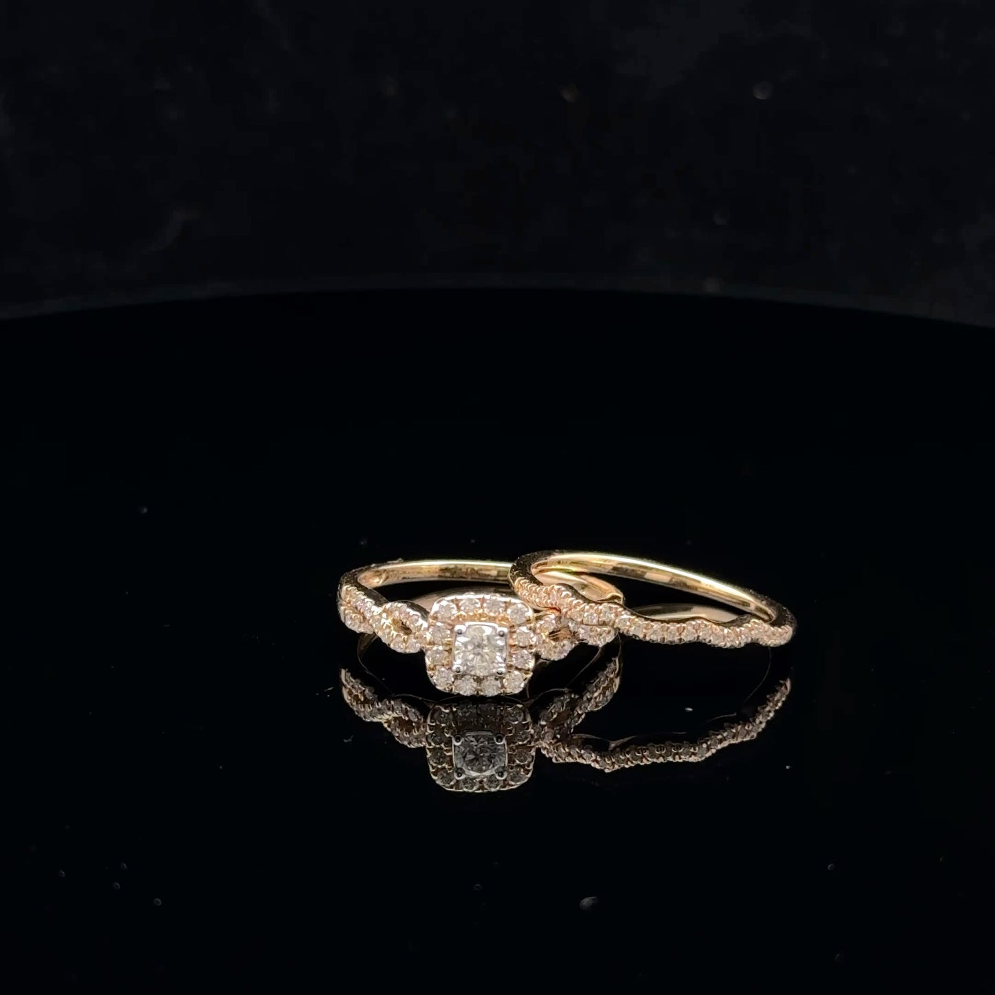 Natural Diamond - 10KY - Round Twist Set - 53000