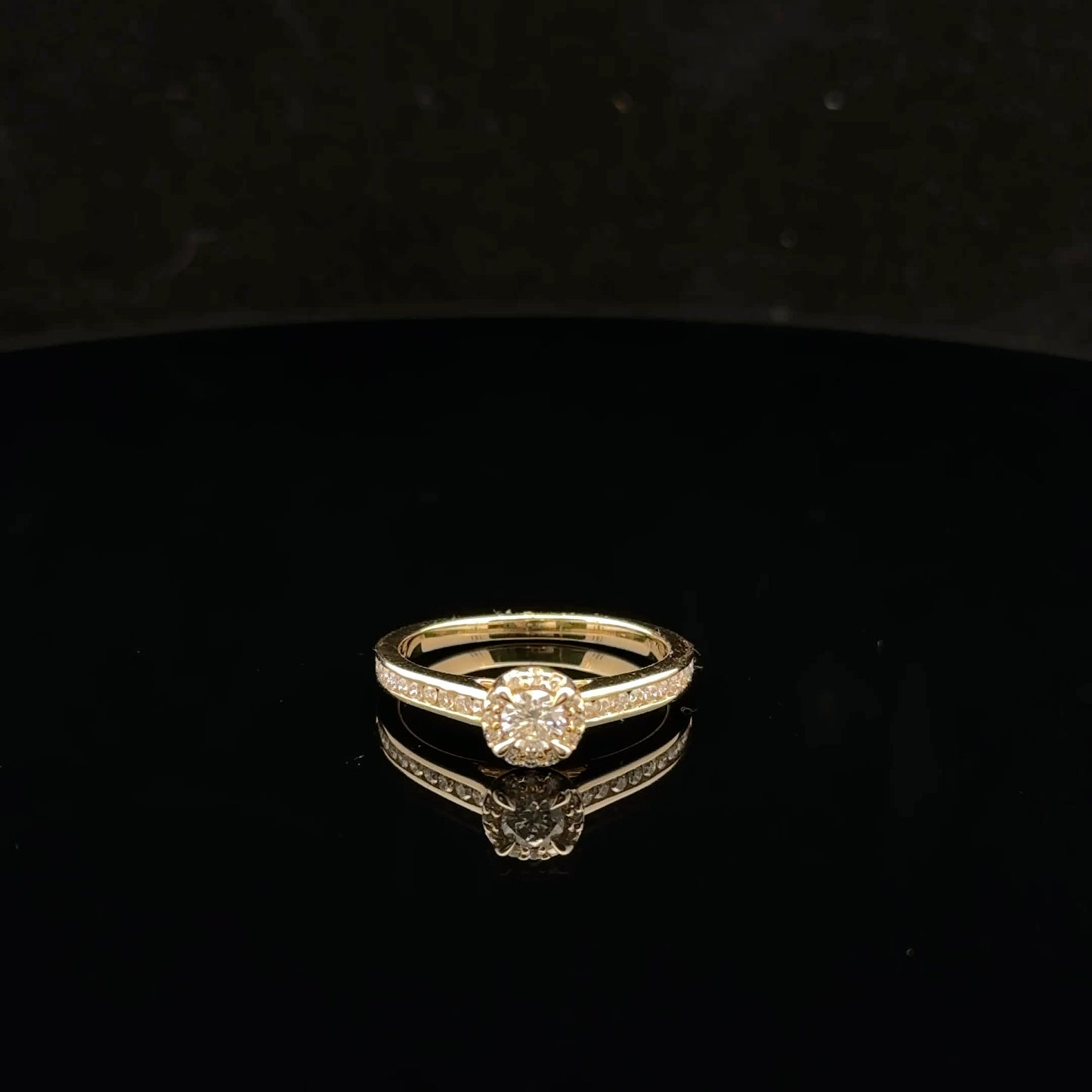 0.50ctw 0.25ct G/SI1 #7 Four Prong Halo - 14KY - Natural Diamond - 53002