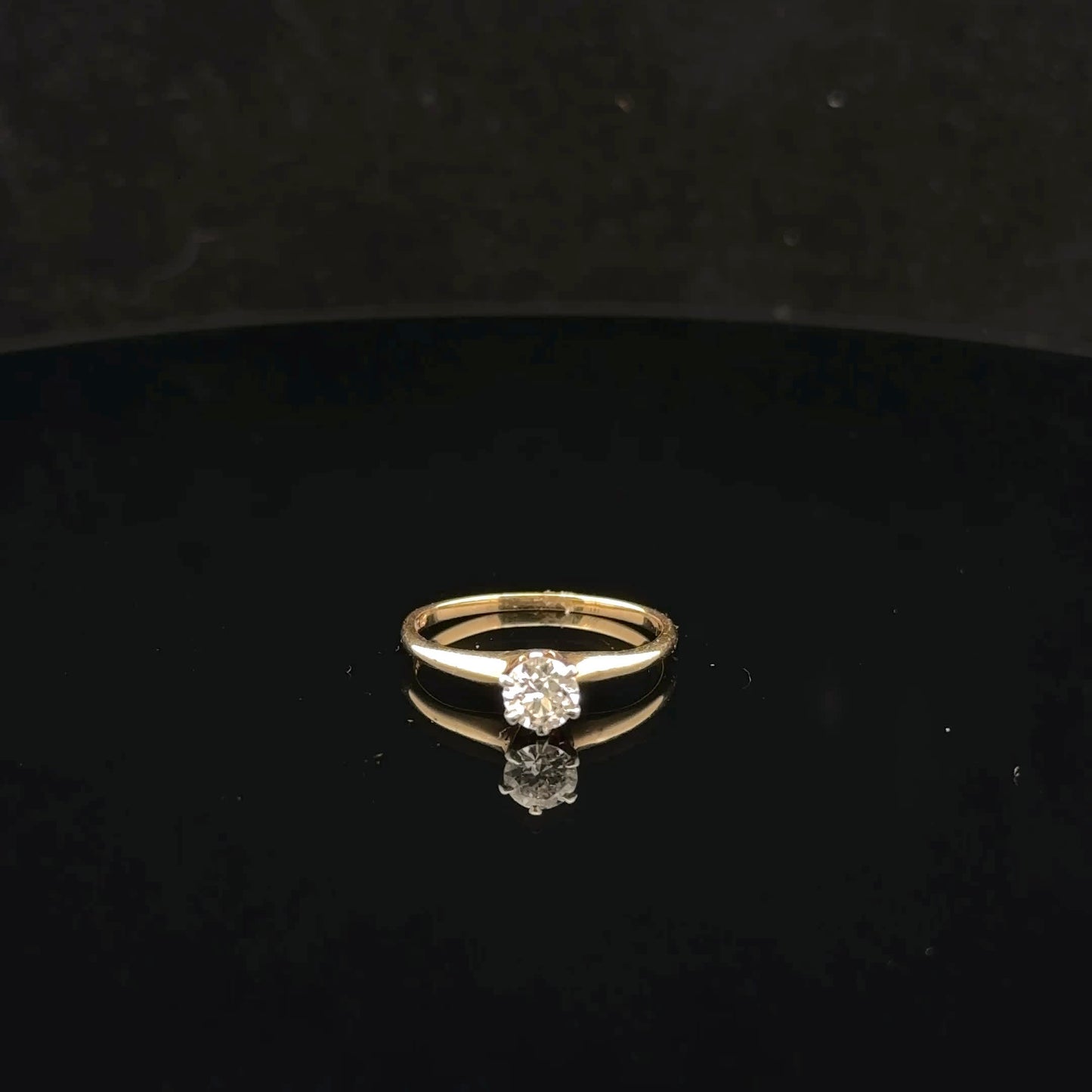 0.40ct F/SI2 #6 Solitaire - 14KY - Natural Diamond - 53005