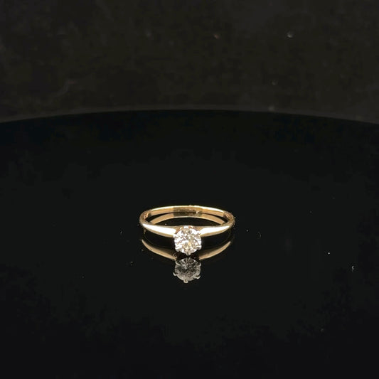 0.40ct F/SI2 #6 Solitaire - 14KY - Natural Diamond - 53005