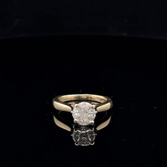 0.50ctw G/VS2 #6 5 Stone Solitaire - 14KY - Natural Diamond - 53007