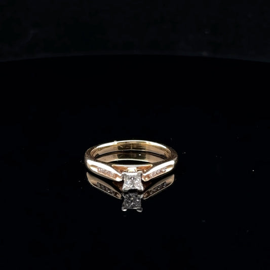 0.40ctw 0.30ct F/SI1 #7 Princess Side - 14KY - Natural Diamond - 53008
