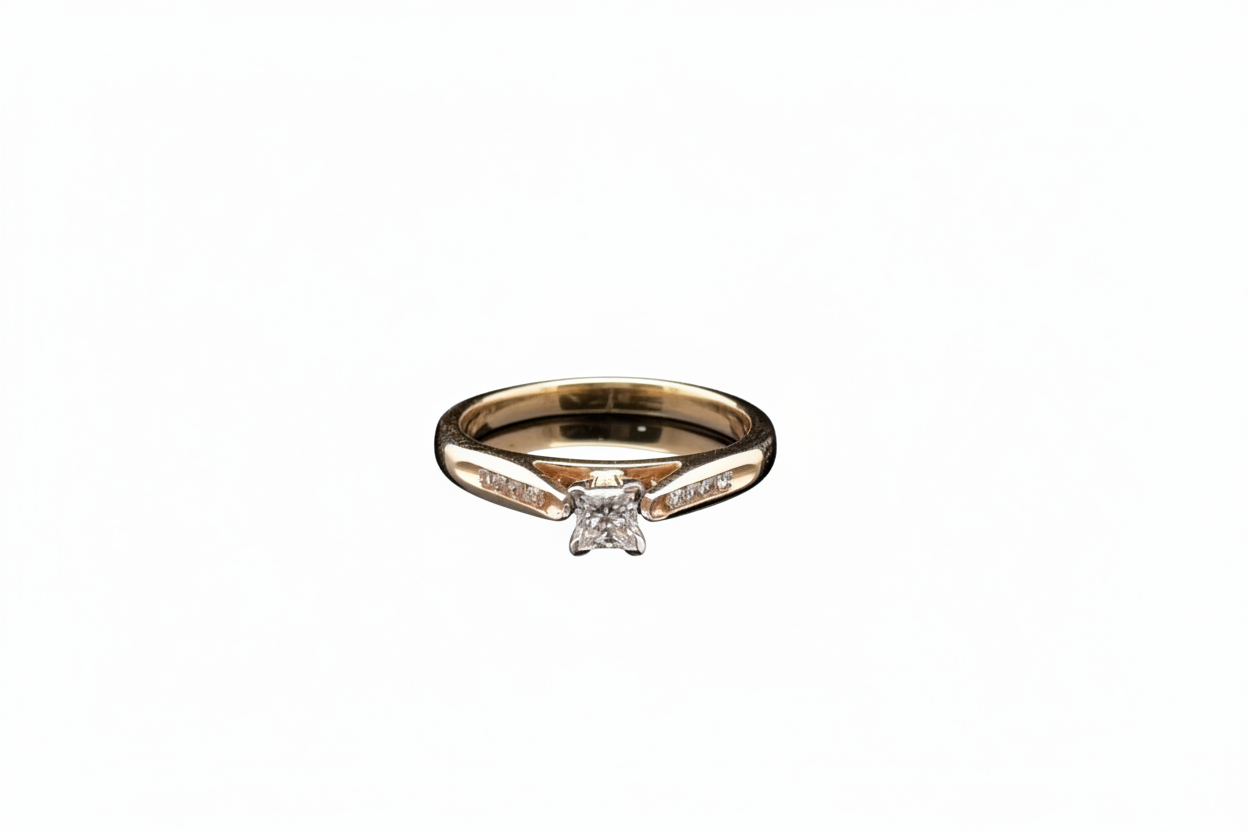0.40ctw 0.30ct F/SI1 #7 Princess Side - 14KY - Natural Diamond - 53008