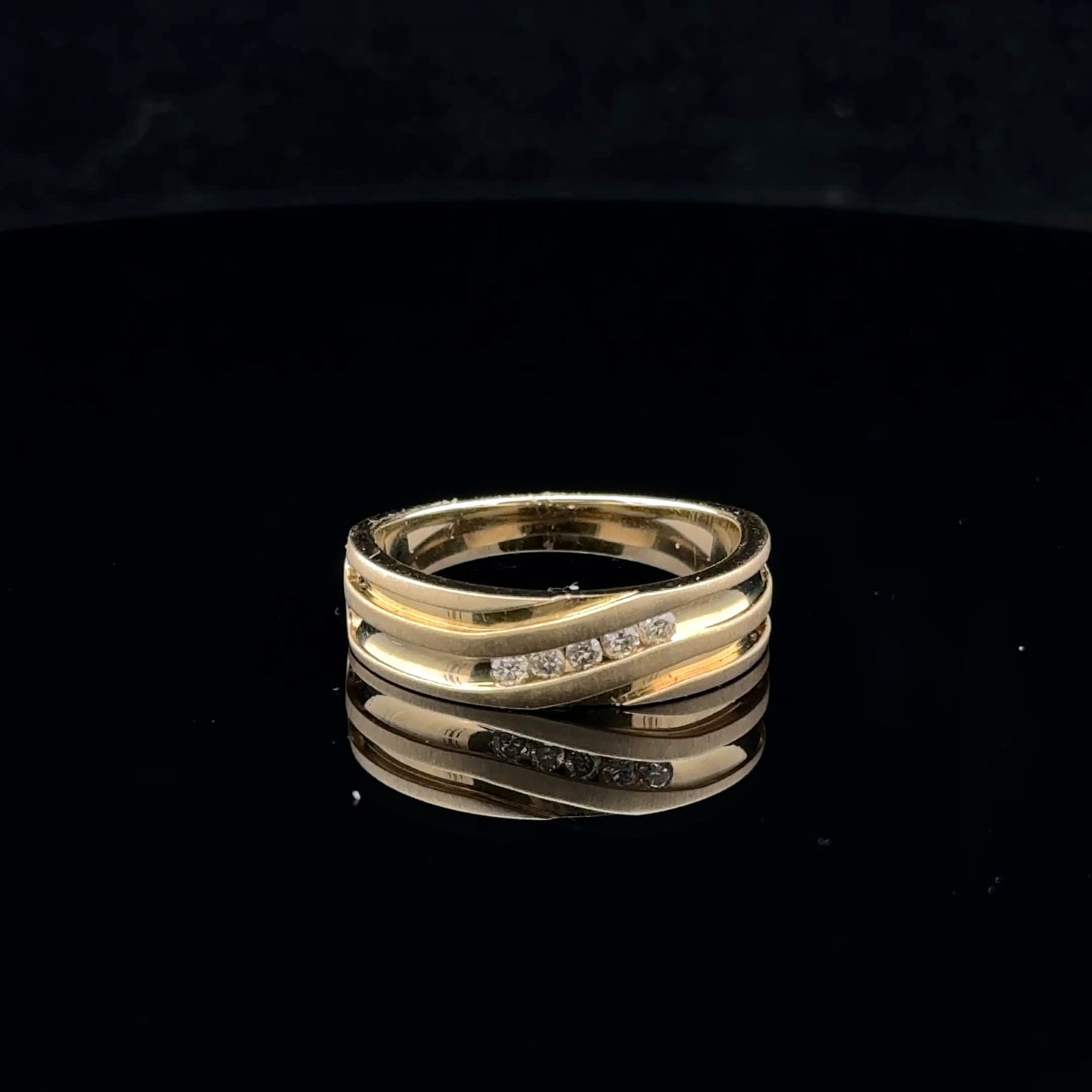 0.17ctw G/Si1 #9.5 5 Stone Men's - 10KY - Natural Diamond - 53011