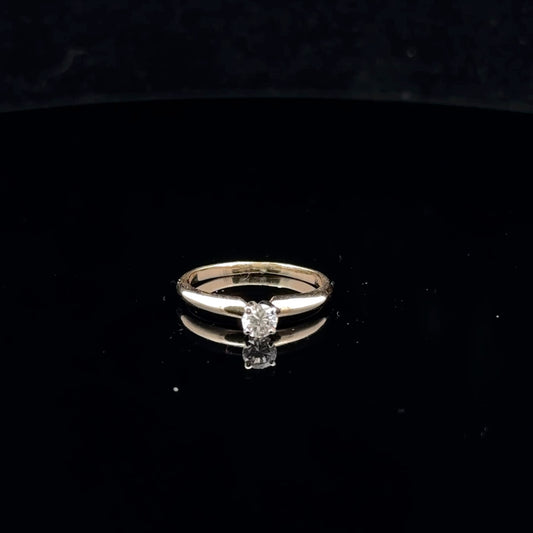 0.15ct H/SI2 #5.25 Mini Solitaire - 14KY - Natural Diamond - 53012
