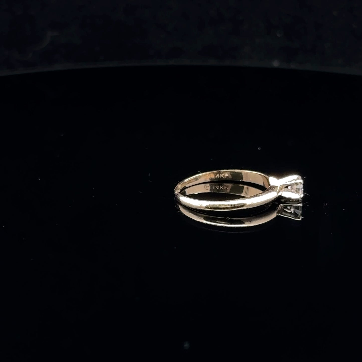 0.15ct H/SI2 #5.25 Mini Solitaire - 14KY - Natural Diamond - 53012