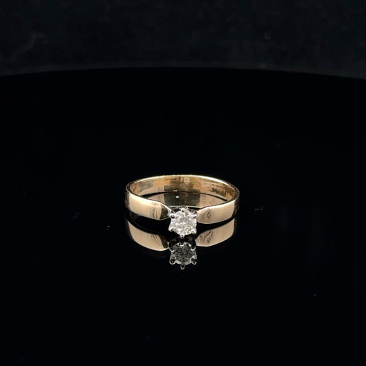 0.25ct G/SI1 #6.5 Wide Band Solitaire - 14KY - Natural Diamond - 53013