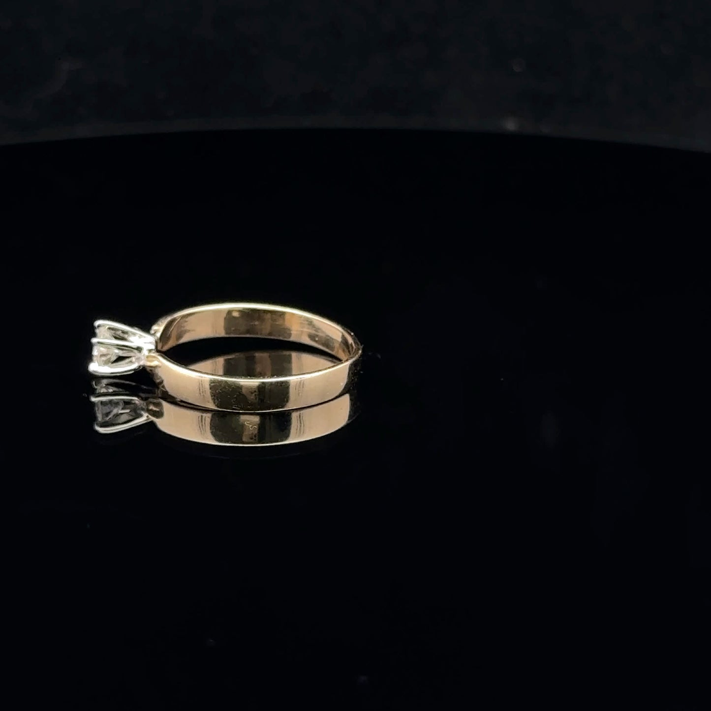 0.25ct G/SI1 #6.5 Wide Band Solitaire - 14KY - Natural Diamond - 53013