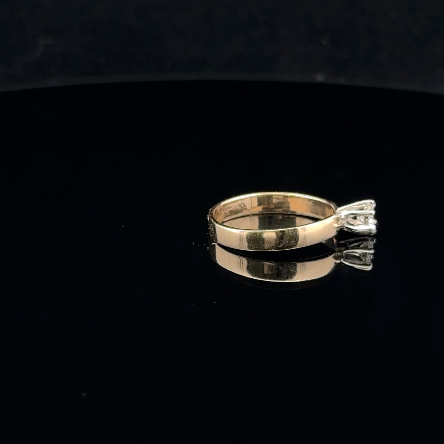 0.25ct G/SI1 #6.5 Wide Band Solitaire - 14KY - Natural Diamond - 53013
