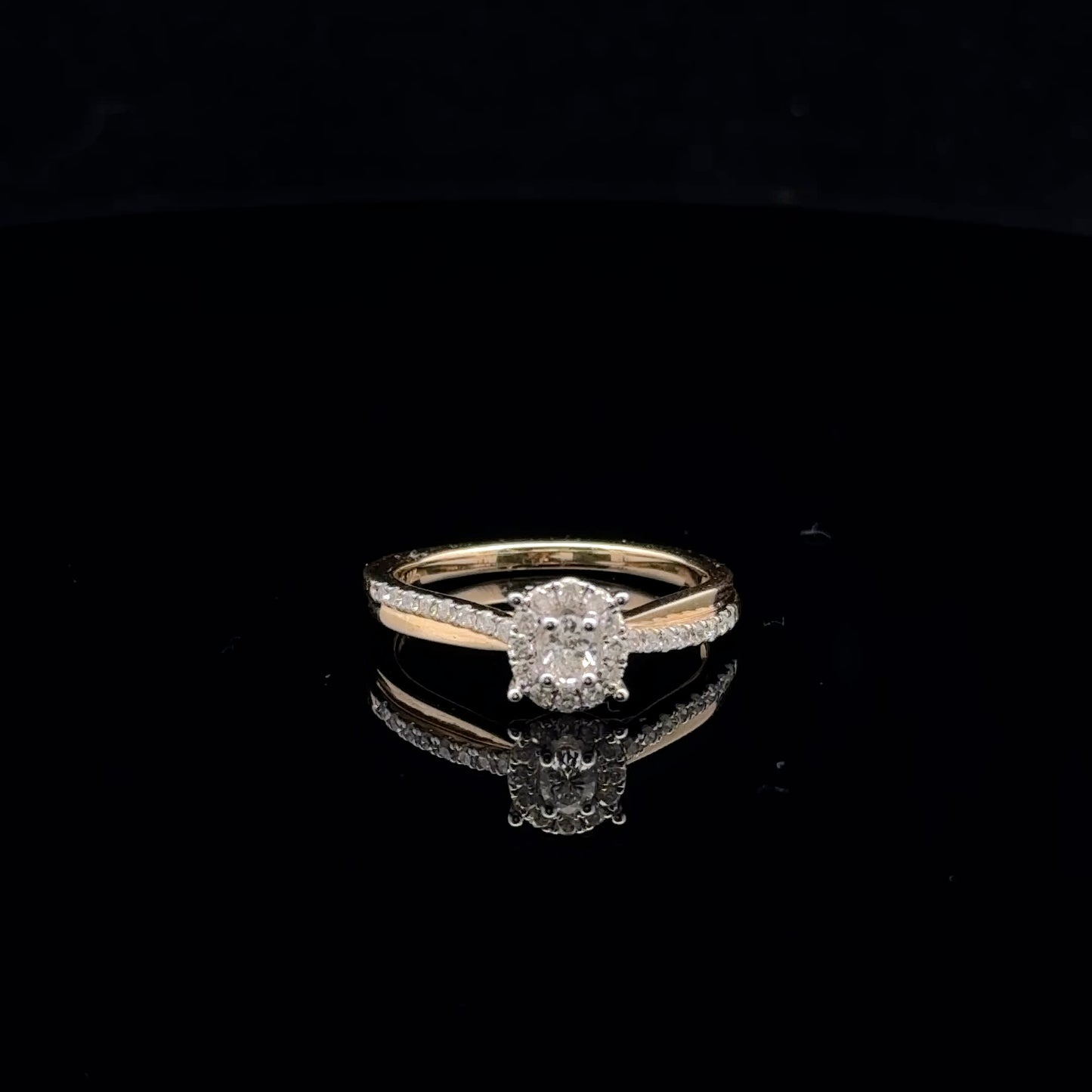 0.38ctw 0.17ct F/SI1 #7 Oval Halo - 10KY - Natural Diamond - 53016