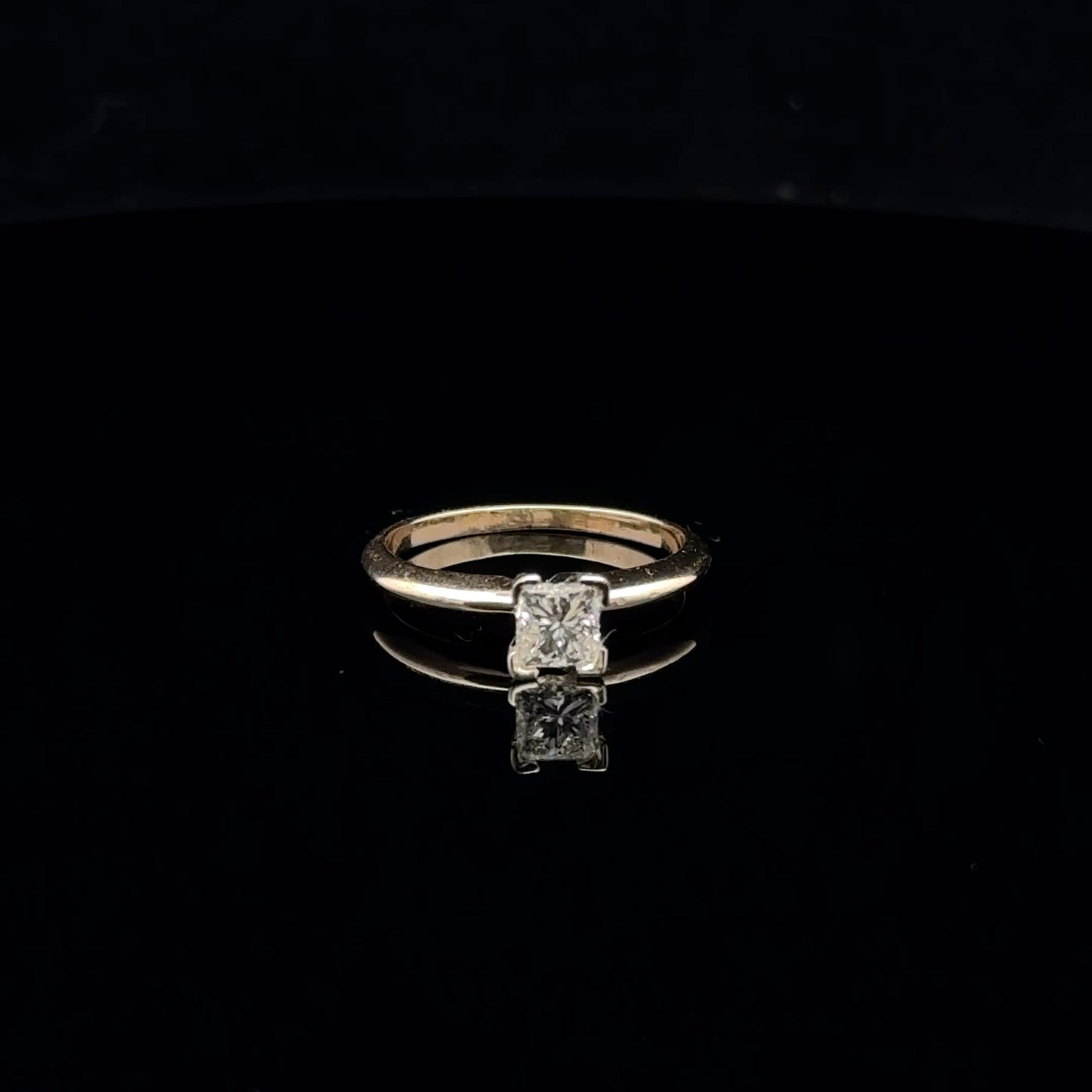 0.48ct G/VS2 #6.5 Princess Solitaire - 14KY - Natural Diamond - 53018