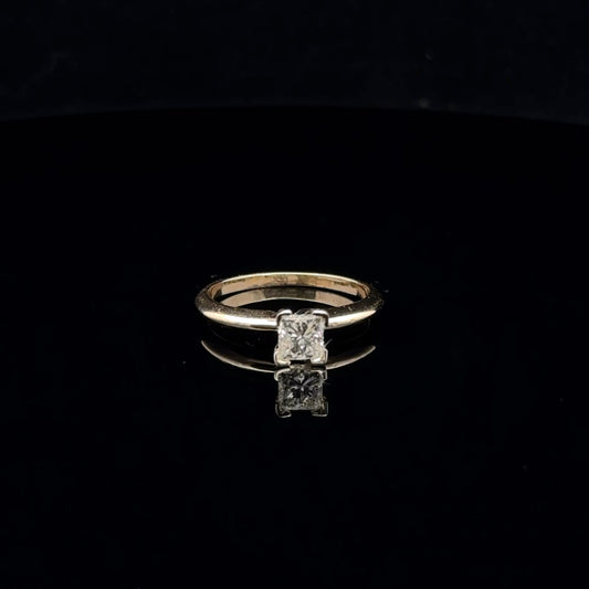 0.48ct G/VS2 #6.5 Princess Solitaire - 14KY - Natural Diamond - 53018