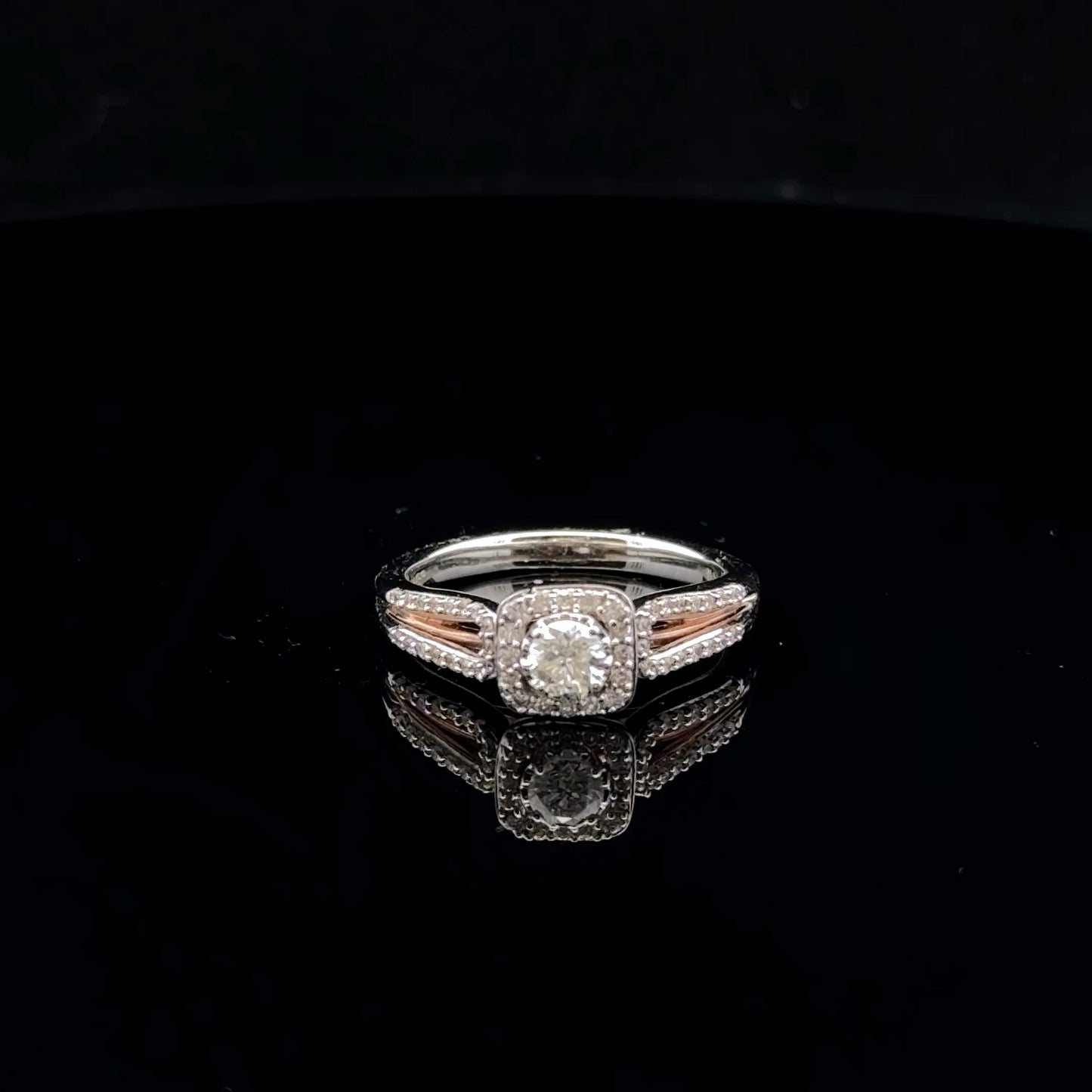 0.50ctw 0.25ct H/SI2 #7 Halo Two tone - 14KW/R - Natural Diamond - 53020