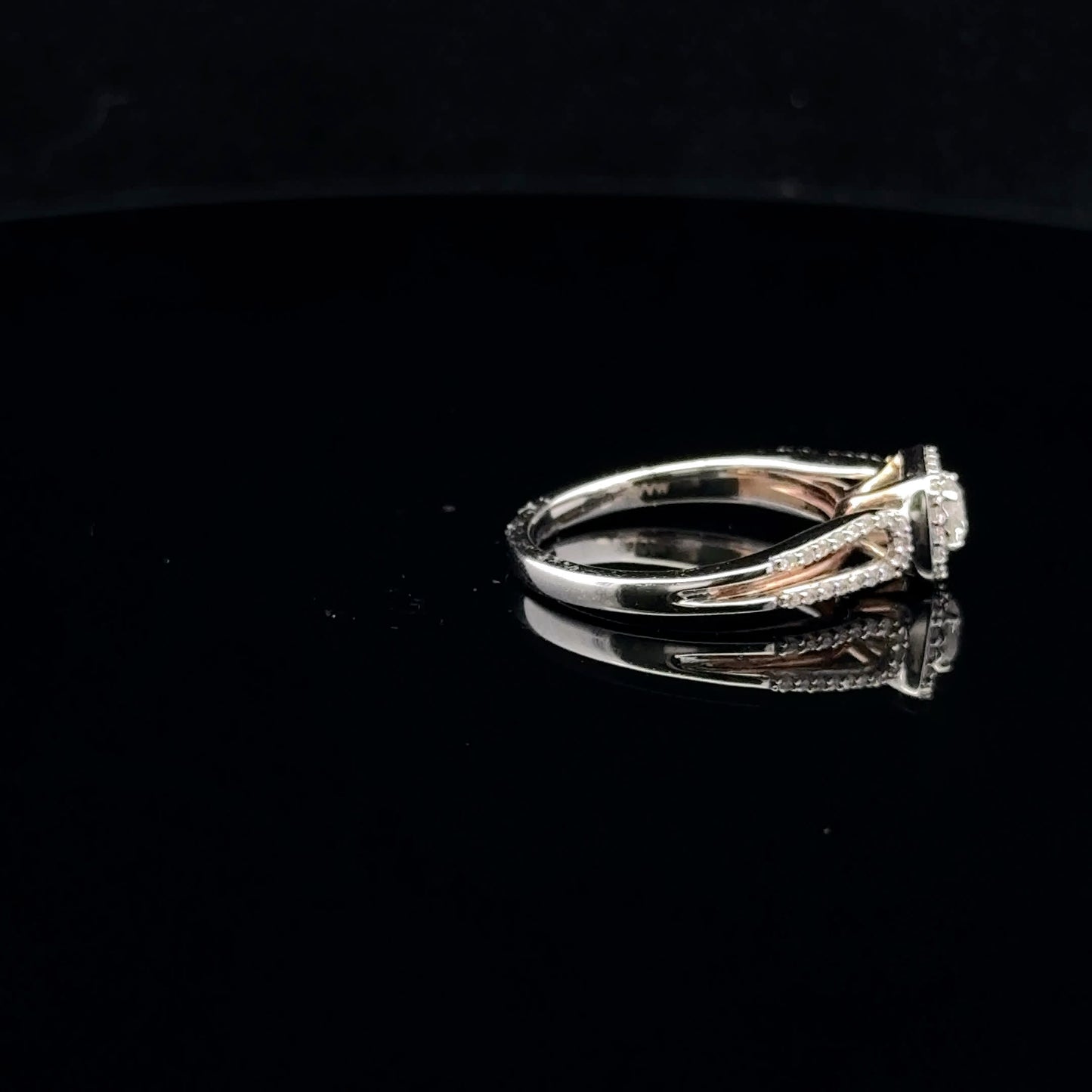 0.50ctw 0.25ct H/SI2 #7 Halo Two tone - 14KW/R - Natural Diamond - 53020
