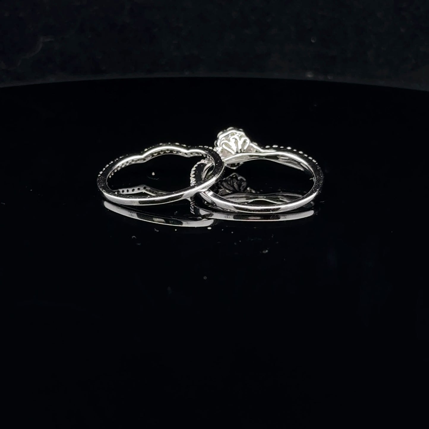 Natural Diamond - 14KW - Wavy Halo Set - 53021