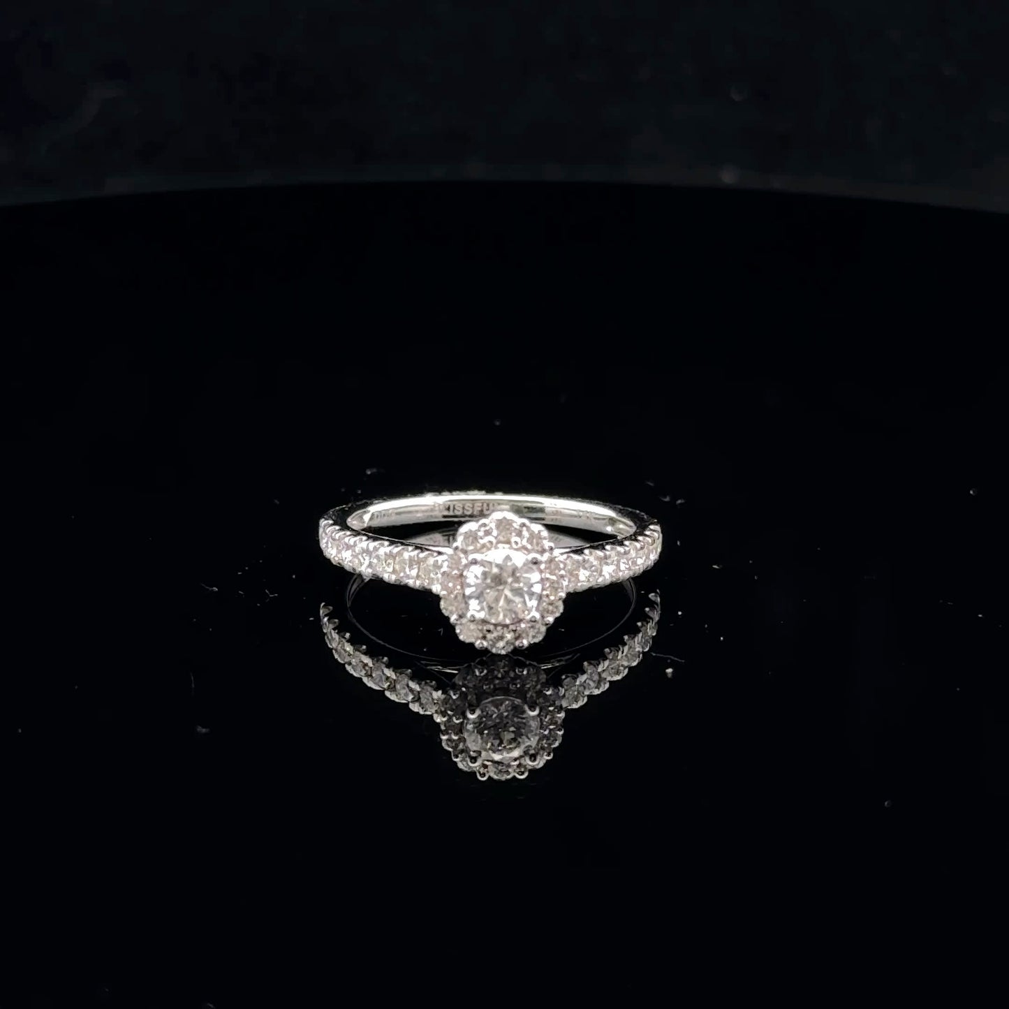 0.75ctw 0.33ct G/VS2 #5 Round Halo - 14KW - Natural Diamond - 53022