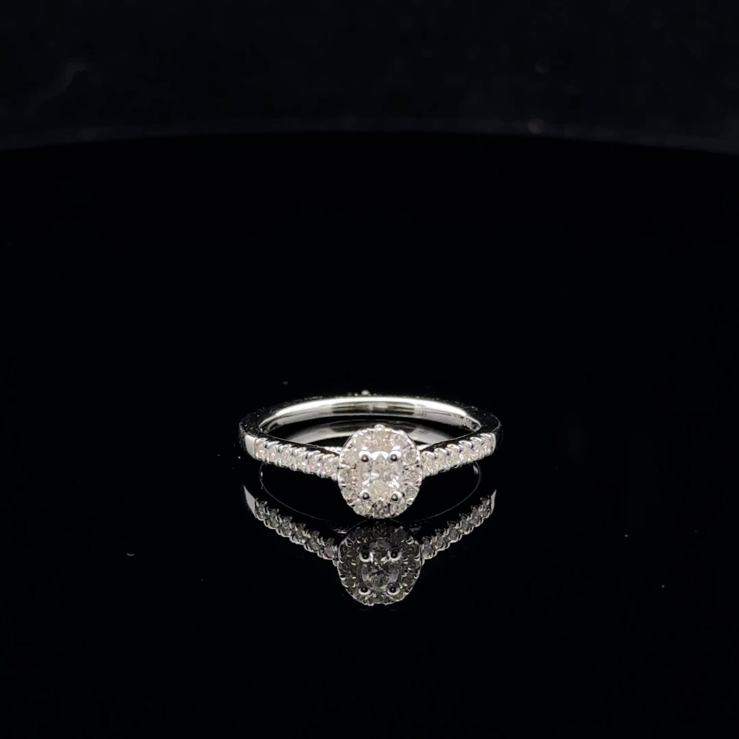 0.38ctw 0.17ct G/SI1 #6.75 Oval Halo - 10KW - Natural Diamond - 53027