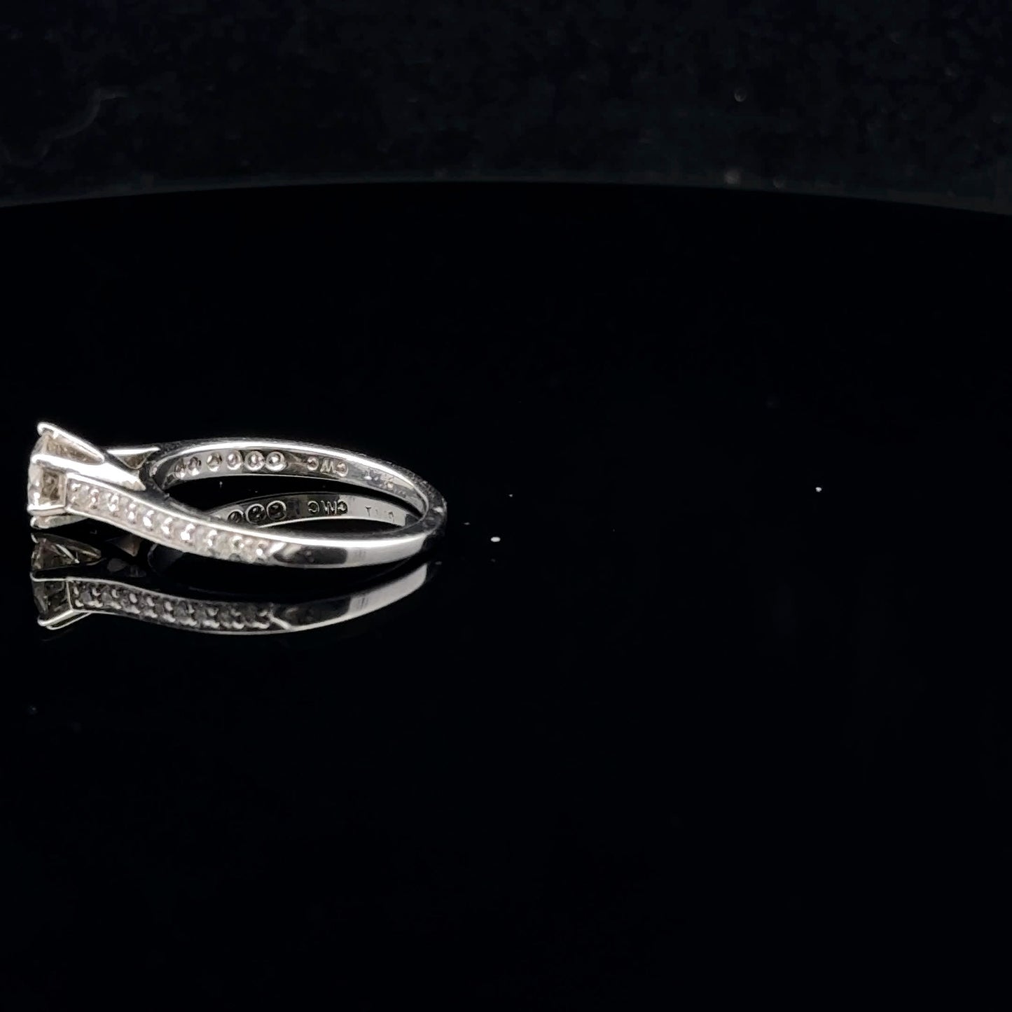 0.99ctw 0.75ct G/VS2 #6.5 Six Prong Side - 14KW - Natural Diamond - 53028