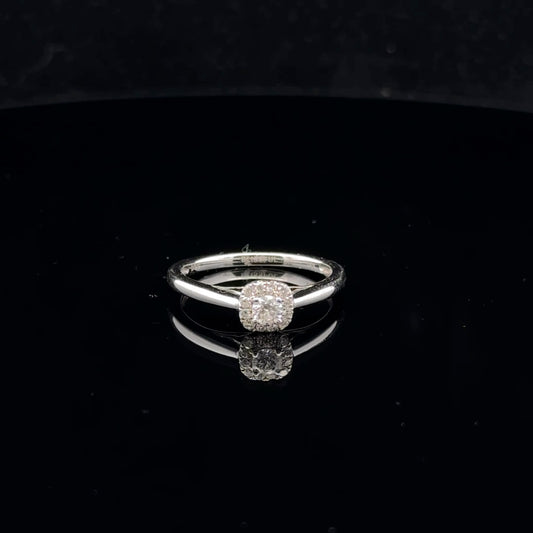 0.25ctw 0.17ct G/SI1 #7 Cushion Halo - 14KW - Natural Diamond - 53030