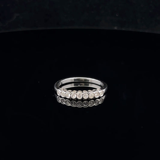 0.25ctw F/SI2 #6.5 Bezel Band - 14KW - Natural Diamond - 53032