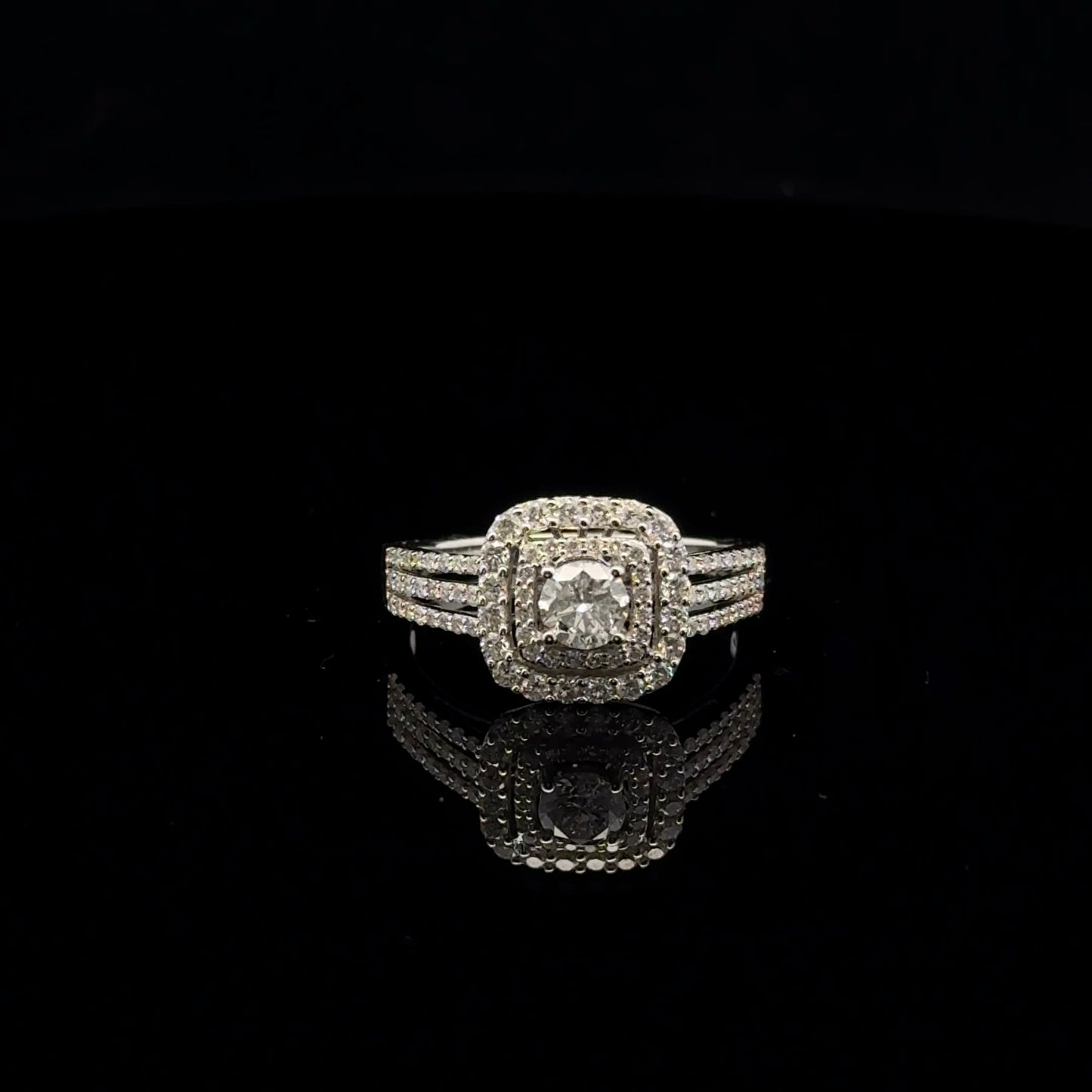 1ctw 0.38ct H/SI2 #8 Double Halo - 14KW - Natural Diamond - 53051