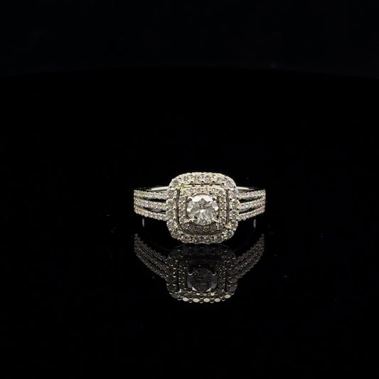 1ctw 0.38ct H/SI2 #8 Double Halo - 14KW - Natural Diamond - 53051