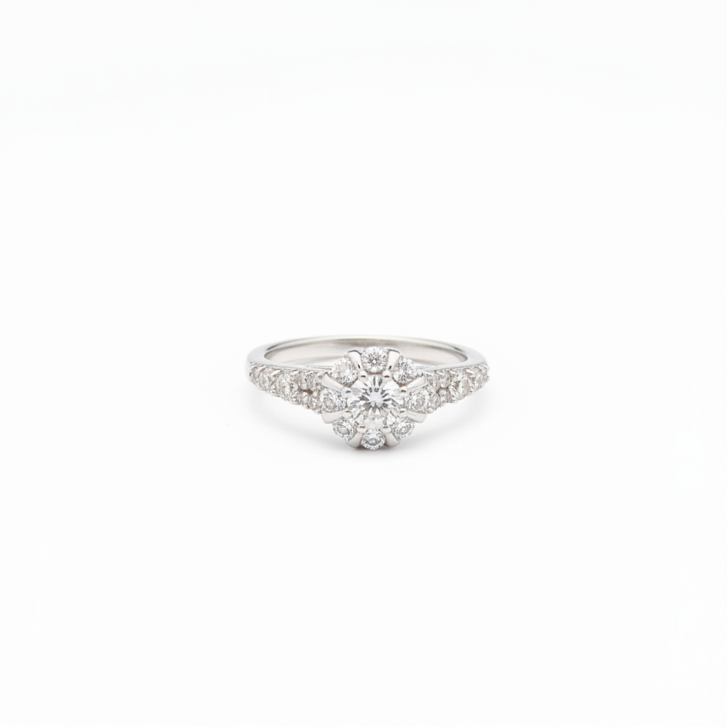 1ctw 0.33ct G/SI1 #7 Flower halo - 10KW - Natural Diamond - 53052