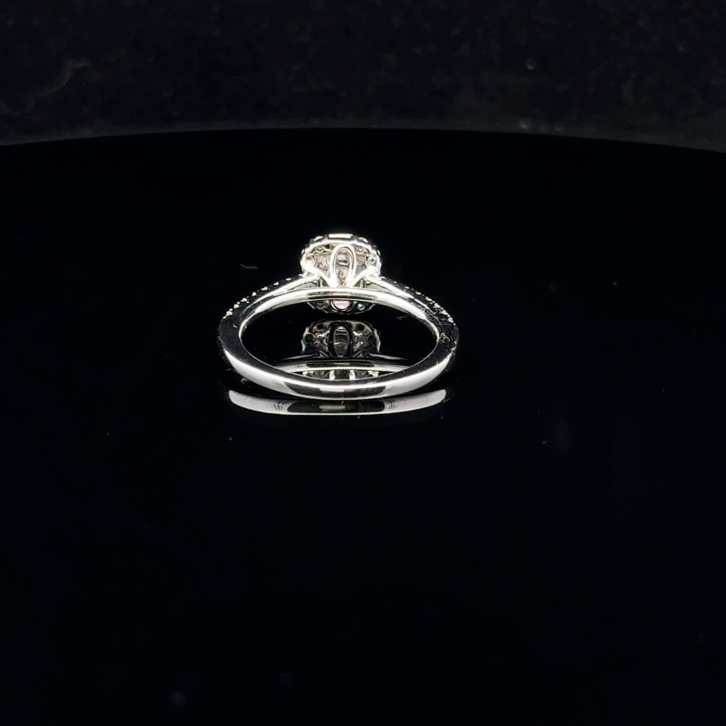 0.88ctw 0.50ct G/SI2 #7 Baguette Halo - 14KW - Natural Diamond - 53056
