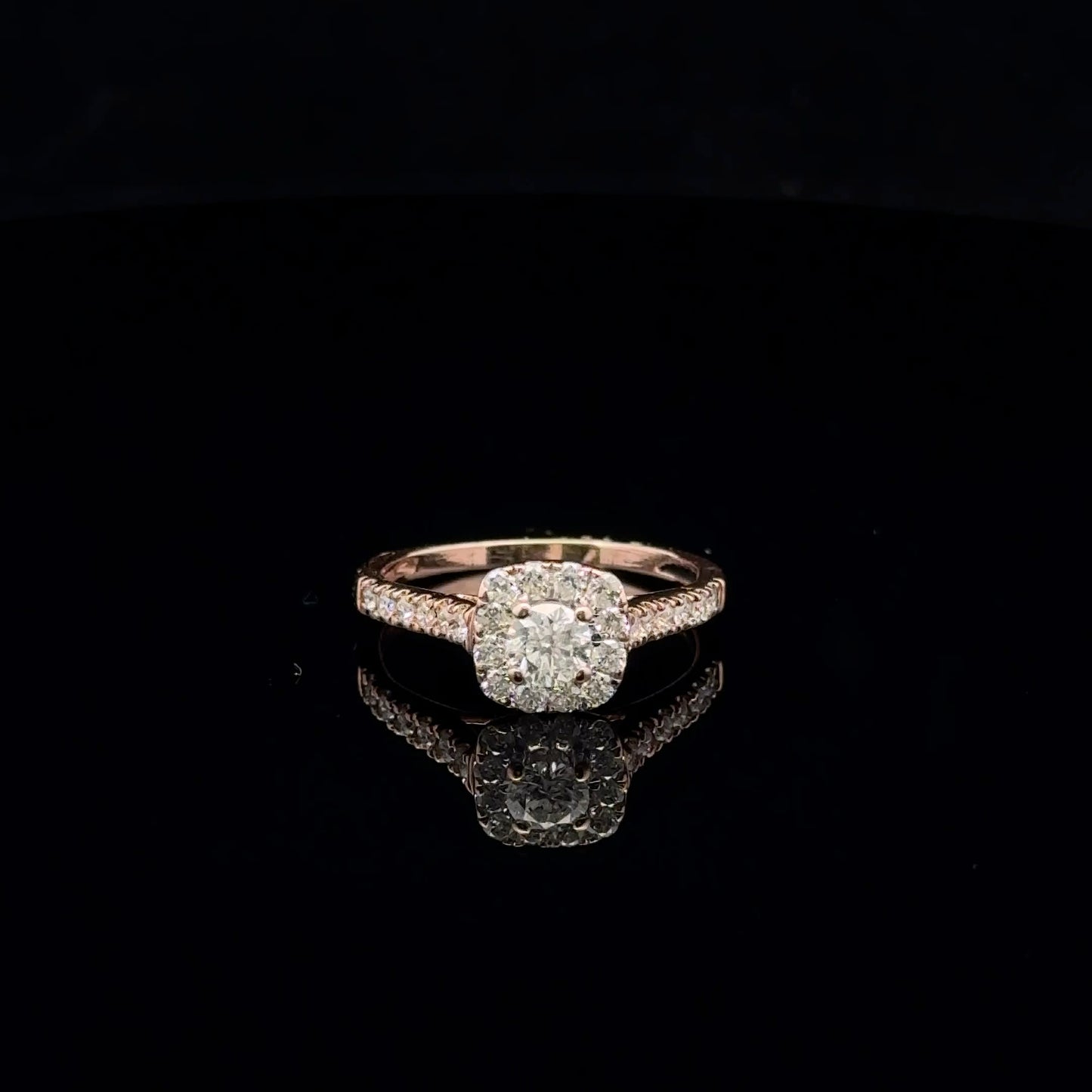 1ctw 0.33ct G/SI2 #7 Round Halo - 10KR - Natural Diamond - 53060