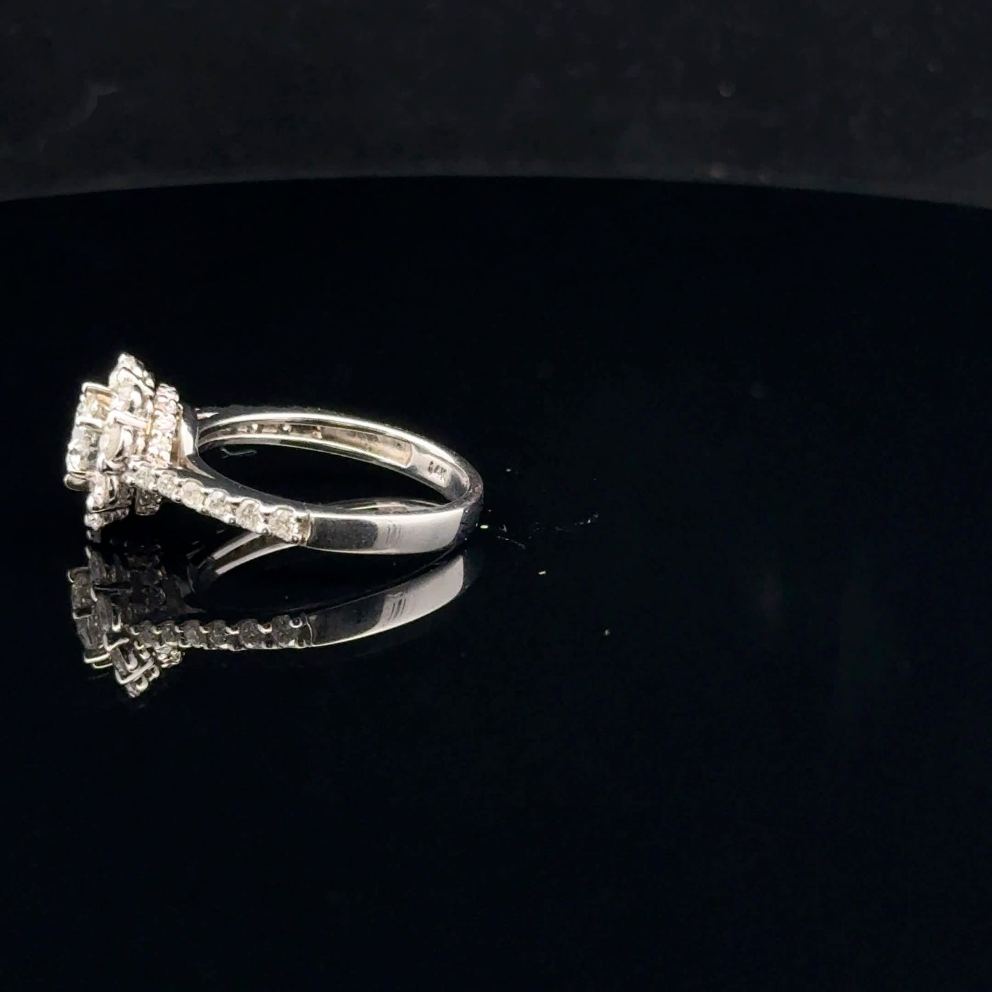 1.65ctw 0.75ct F/SI2 #7 Flower Halo - 14KW - Natural Diamond - 53061