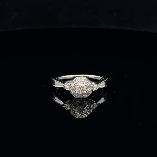 0.33ctw 0.2ct G/SI2 Vintage Halo - 14KW - Natural Diamond - 53062-7