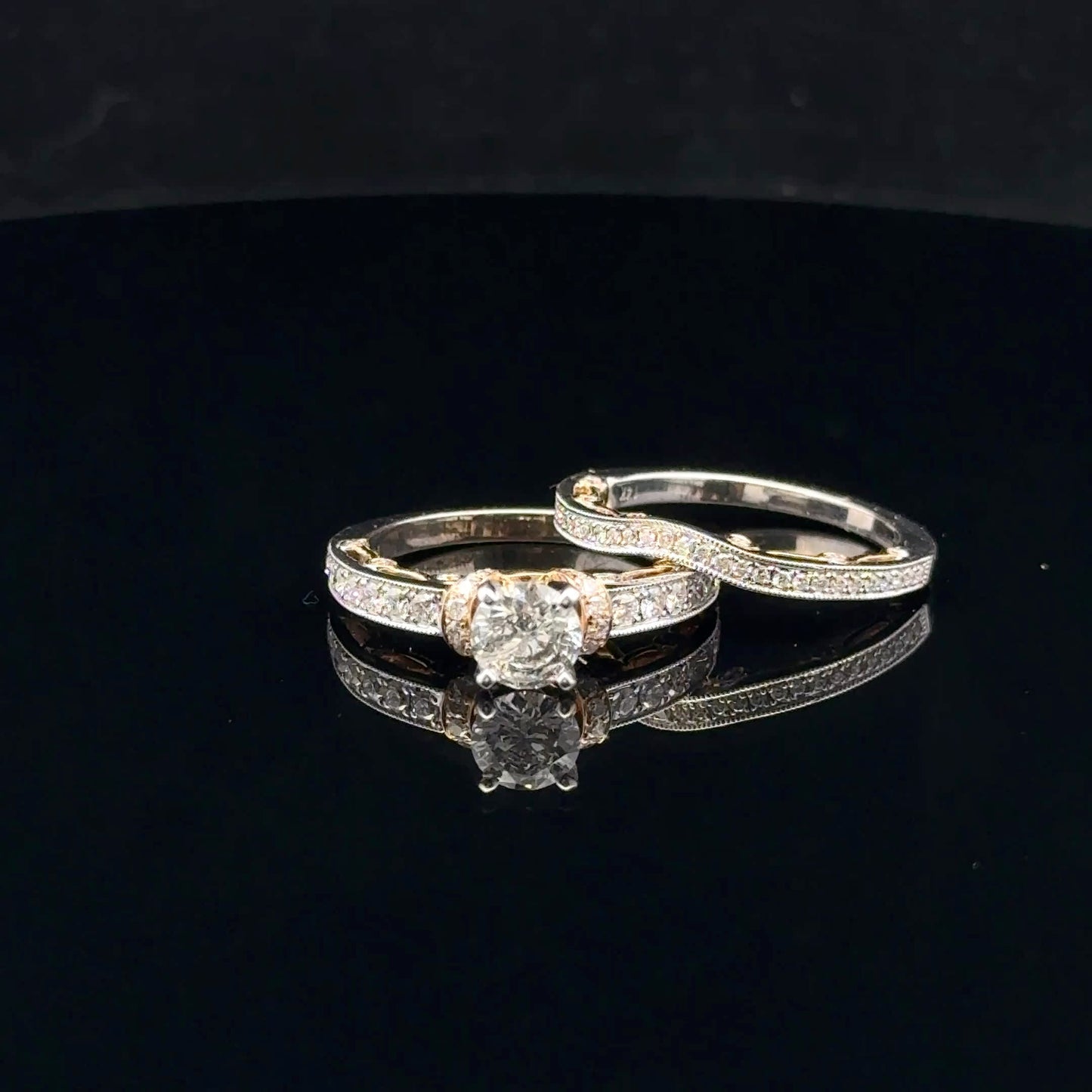 1.26ctw 0.76ct E/SI2 #7 Two Tone Bridal - 14KW/G - Natural Diamond - 53063