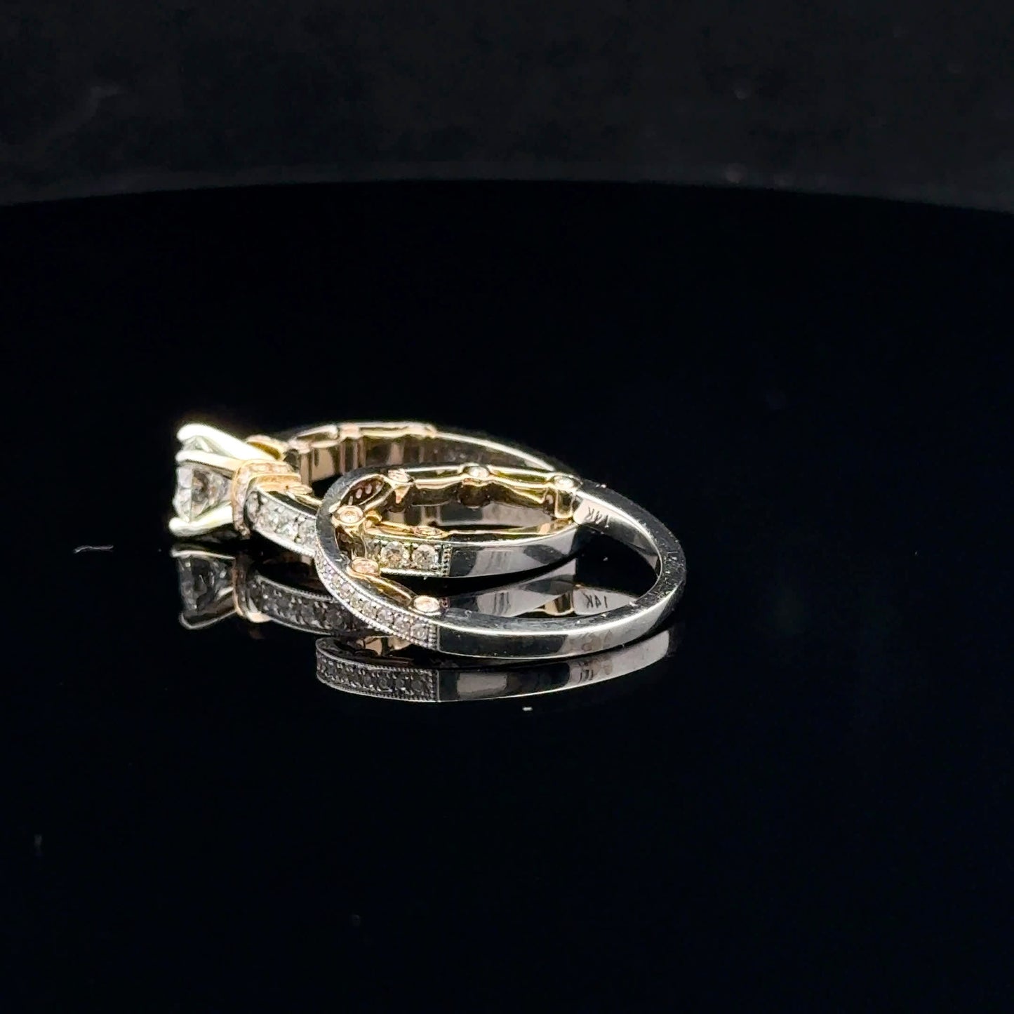 1.26ctw 0.76ct E/SI2 #7 Two Tone Bridal - 14KW/G - Natural Diamond - 53063