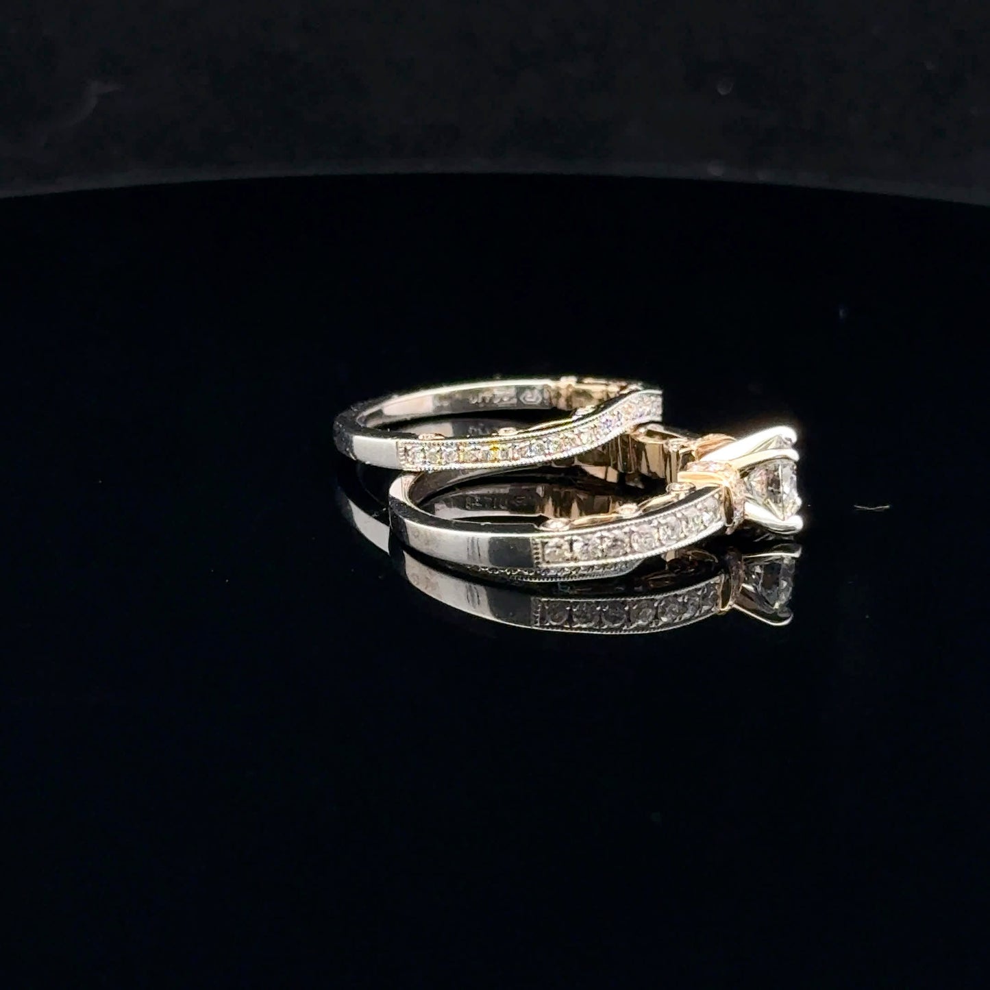1.26ctw 0.76ct E/SI2 #7 Two Tone Bridal - 14KW/G - Natural Diamond - 53063