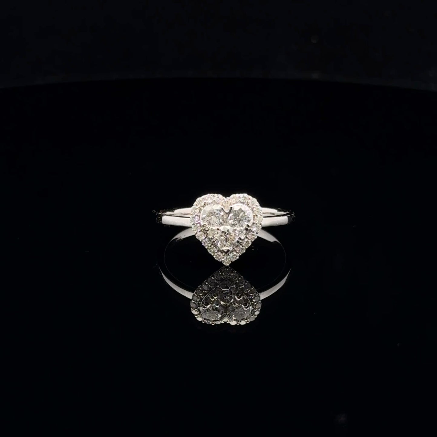 0.58ctw F/SI1 #6.75 Heart Halo - 14KW - Natural Diamond - 53068