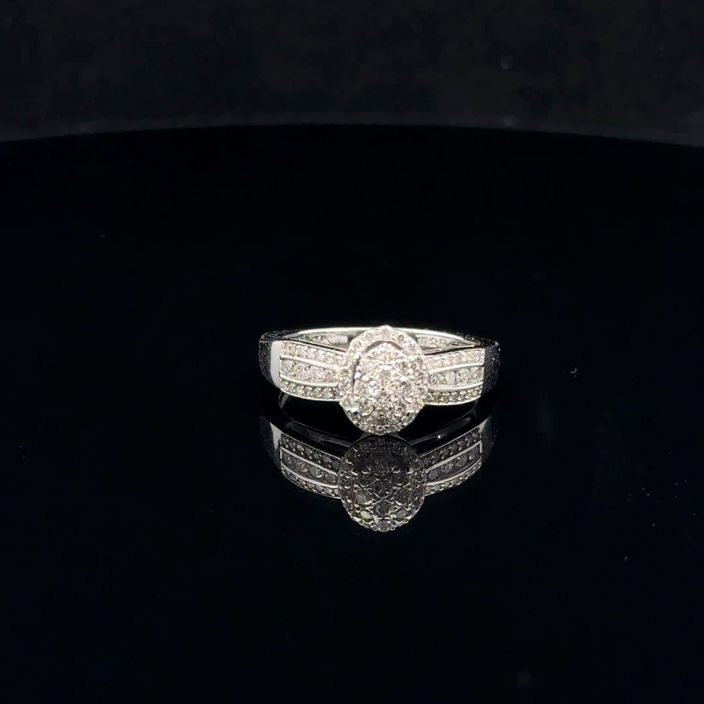 0.50ctw G/SI1 #7 Oval Wide Band - 10KW - Natural Diamond - 53069