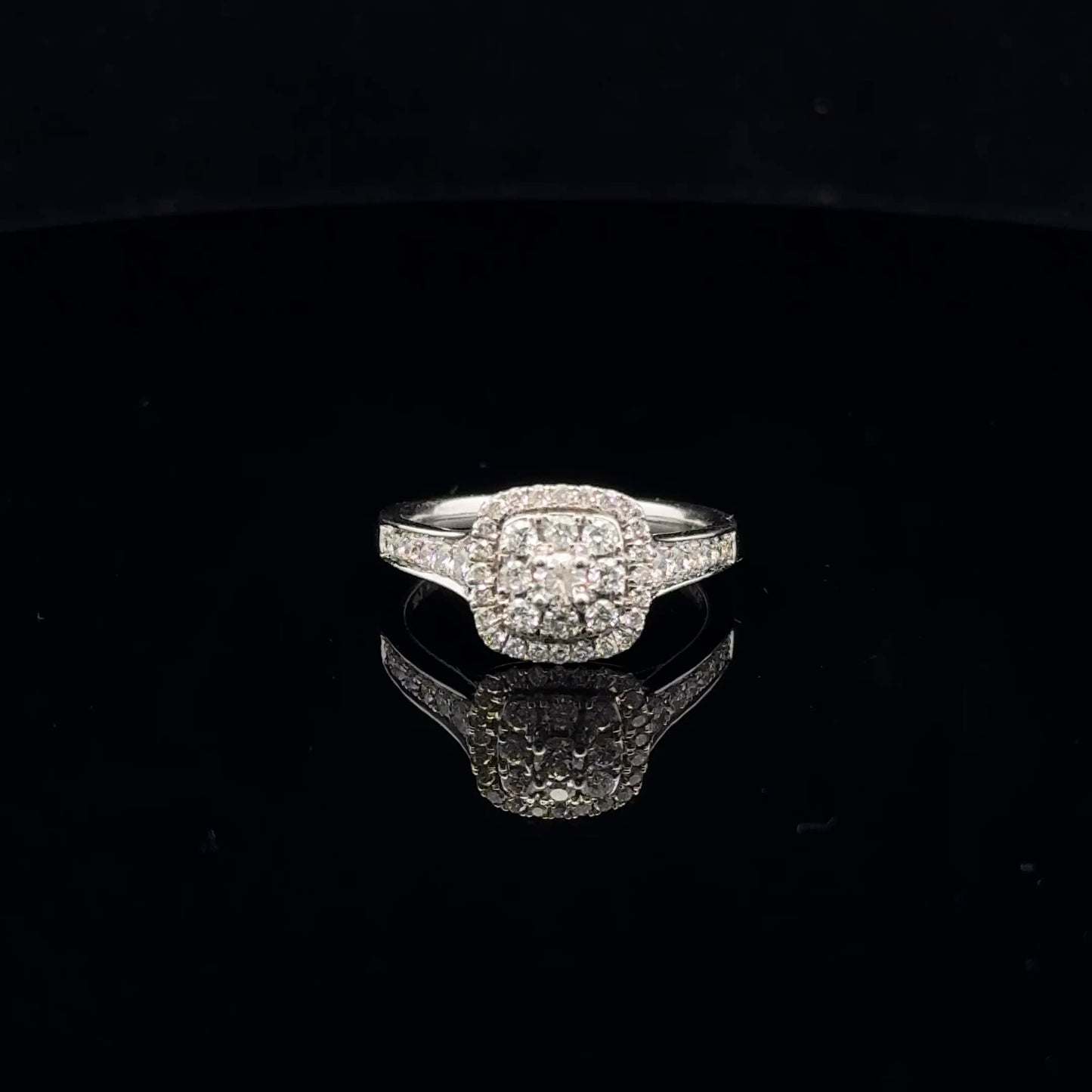 0.63ctw 0.10ct G/SI1 #6.5 Cushion Cluster - 14KW - Natural Diamond - 53076