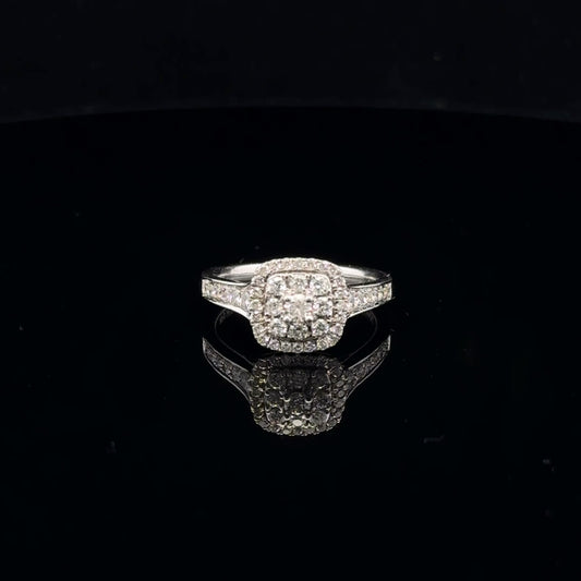 0.63ctw 0.10ct G/SI1 #6.5 Cushion Cluster - 14KW - Natural Diamond - 53076