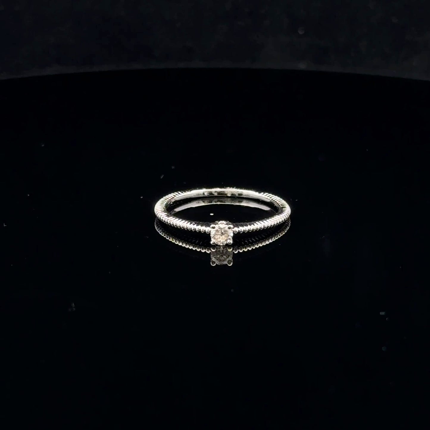0.125ct G/SI1 #6 Mini Solitaire - 14KW - Natural Diamond - 53078