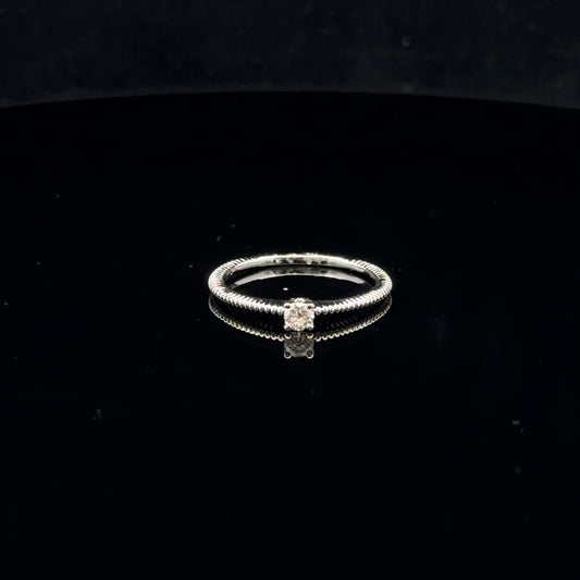 0.125ct G/SI1 #6 Mini Solitaire - 14KW - Natural Diamond - 53078