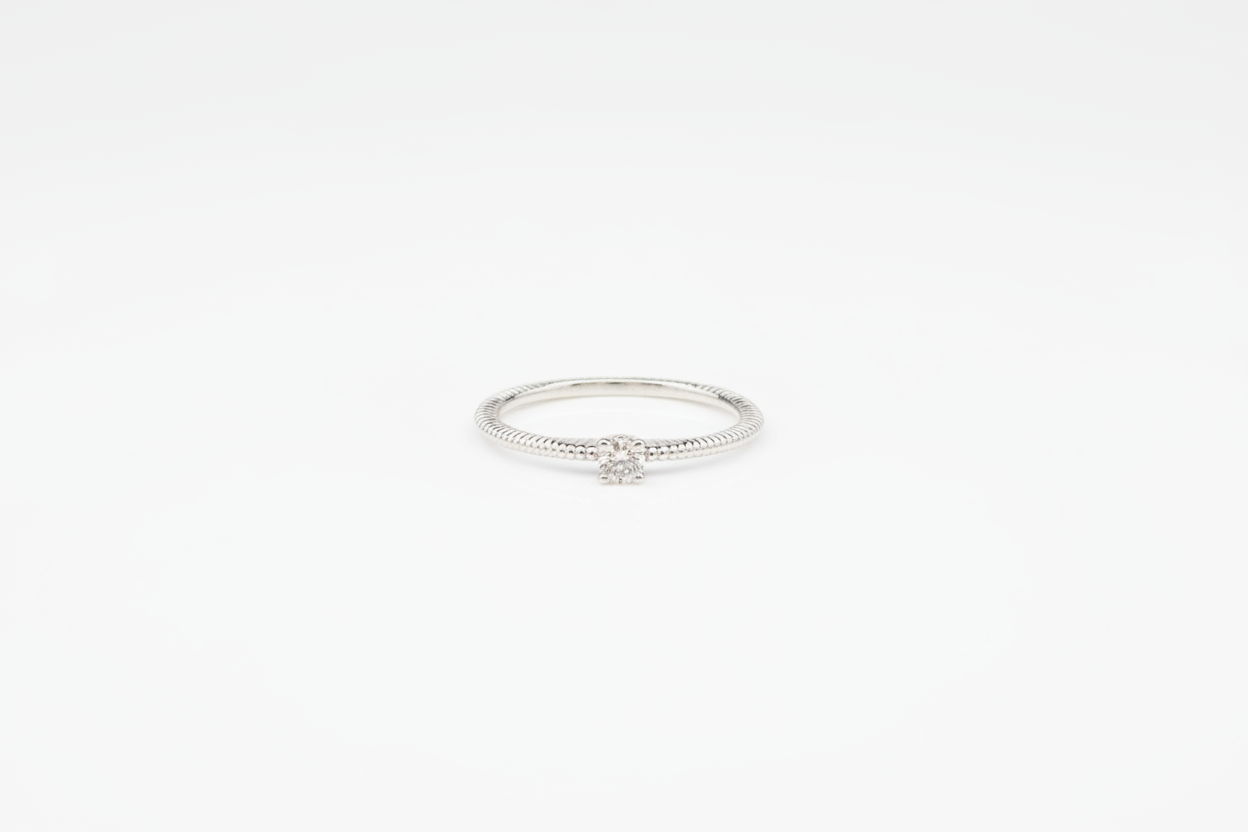 0.125ct G/SI1 #6 Mini Solitaire - 14KW - Natural Diamond - 53078