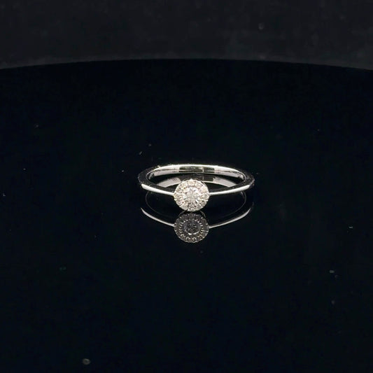 0.165ctw 0.11ct G/SI1 #6 Mini Halo Promise - 14KW - Natural Diamond - 53079