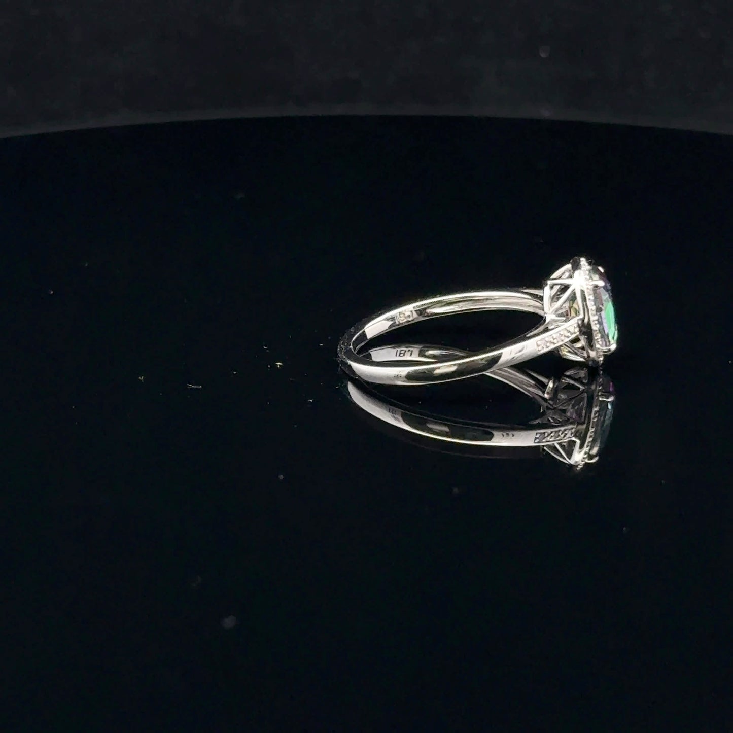 0.08ct Diamond #7 Mystic Topaz - 14KW - Natural Stone - 53082