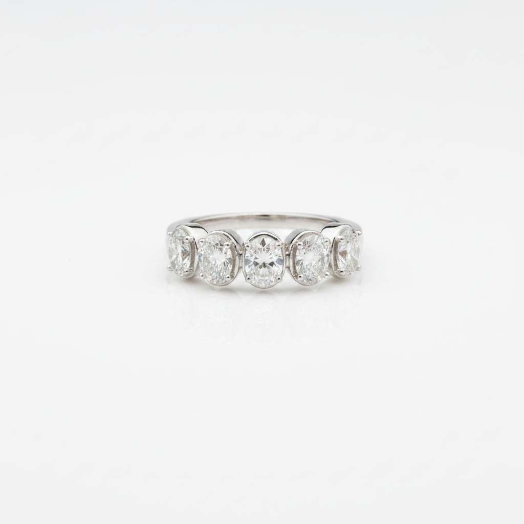 1.25ctw D/VS1 #7 Oval Band - 14KW - Lab Diamond - 53083