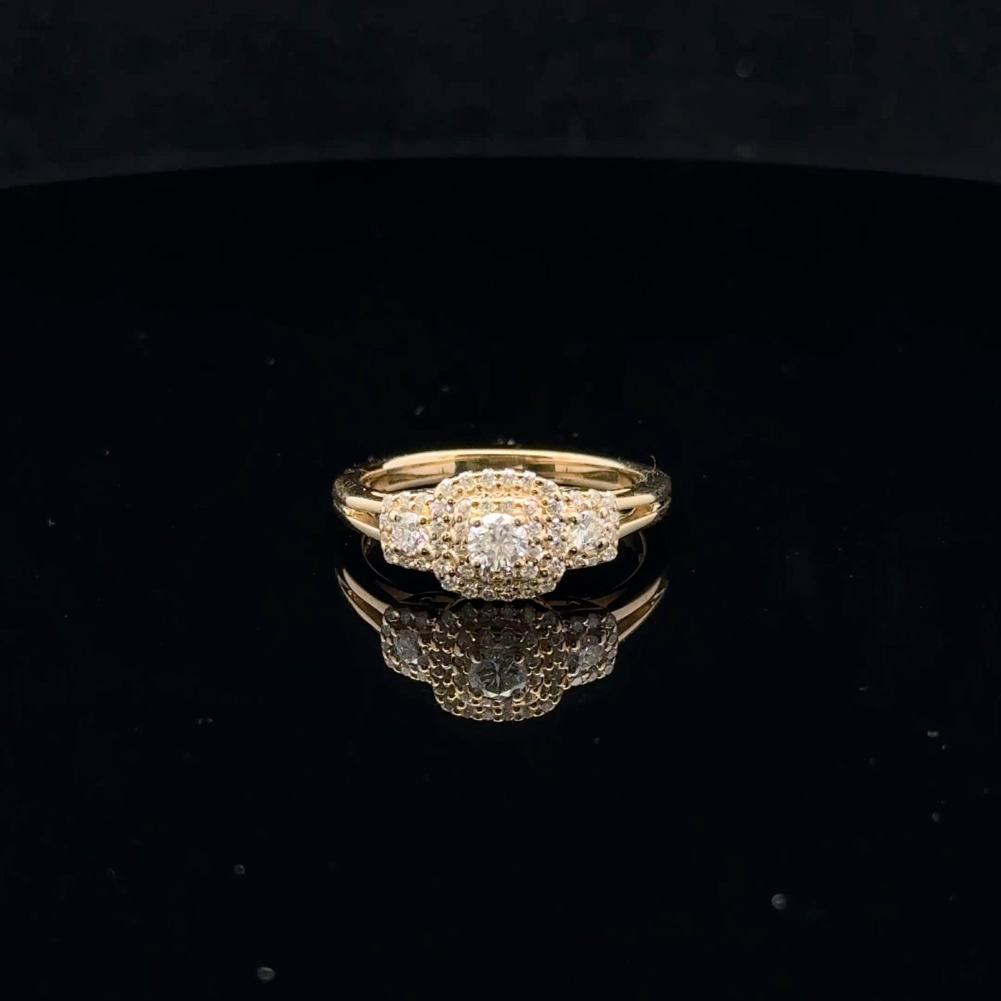 0.50ctw 0.20ct G/SI2 #7 PPF Halo - 10KY - Natural Diamond - 53085