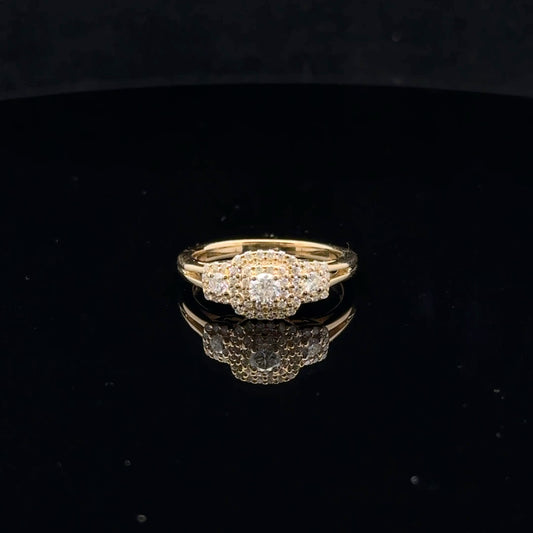 0.50ctw 0.20ct G/SI2 #7 PPF Halo - 10KY - Natural Diamond - 53085