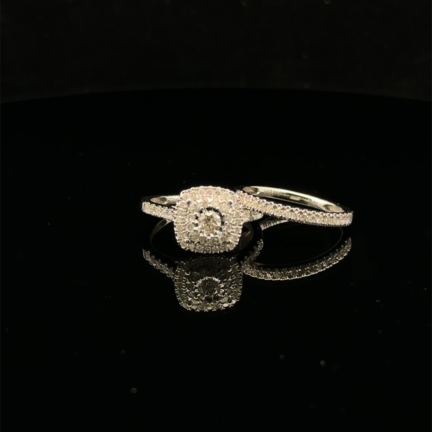 1ctw 0.20ct H/SI2 #7 Square Bridal Set - 10KW - Natural Diamond - 53086