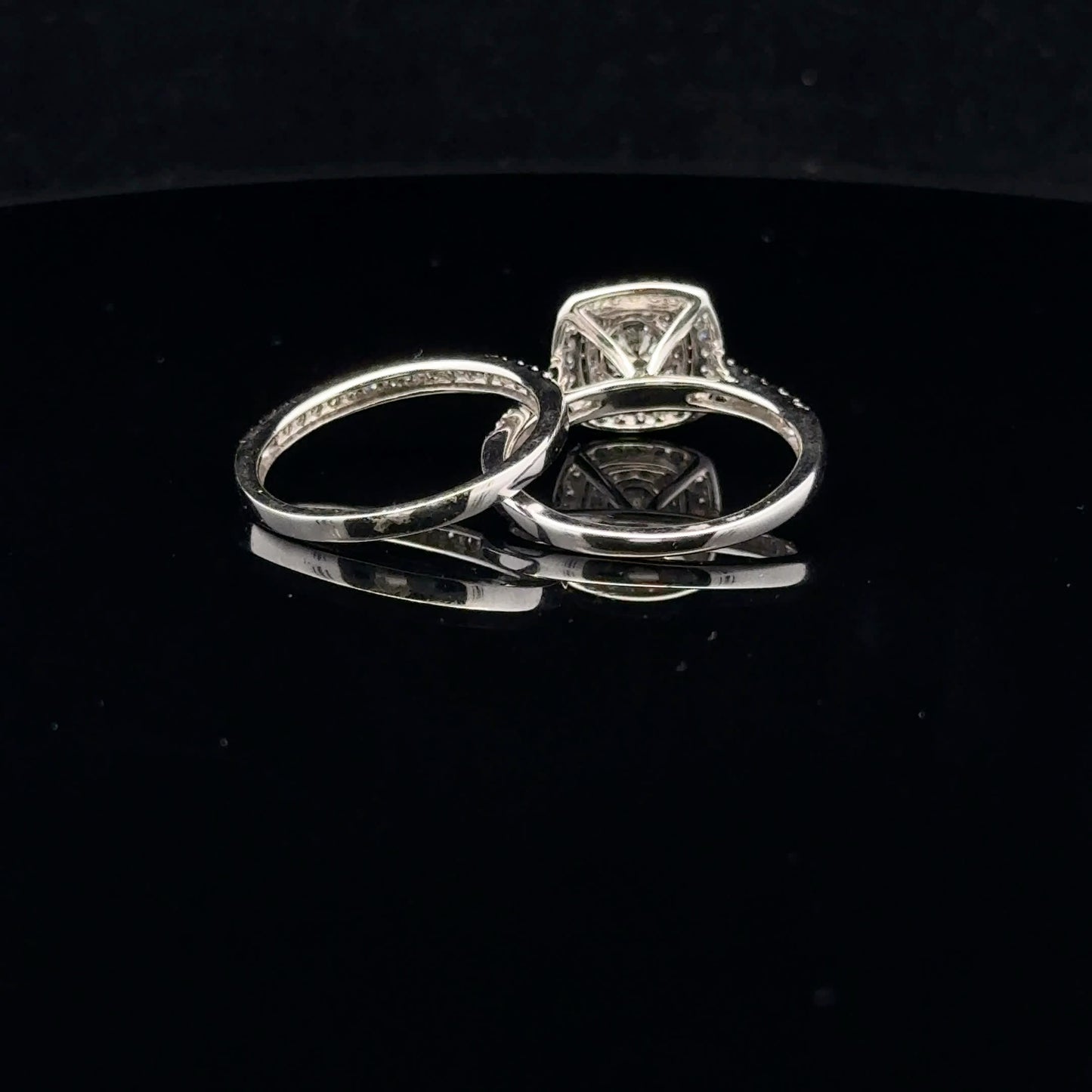 1ctw 0.20ct H/SI2 #7 Square Bridal Set - 10KW - Natural Diamond - 53086