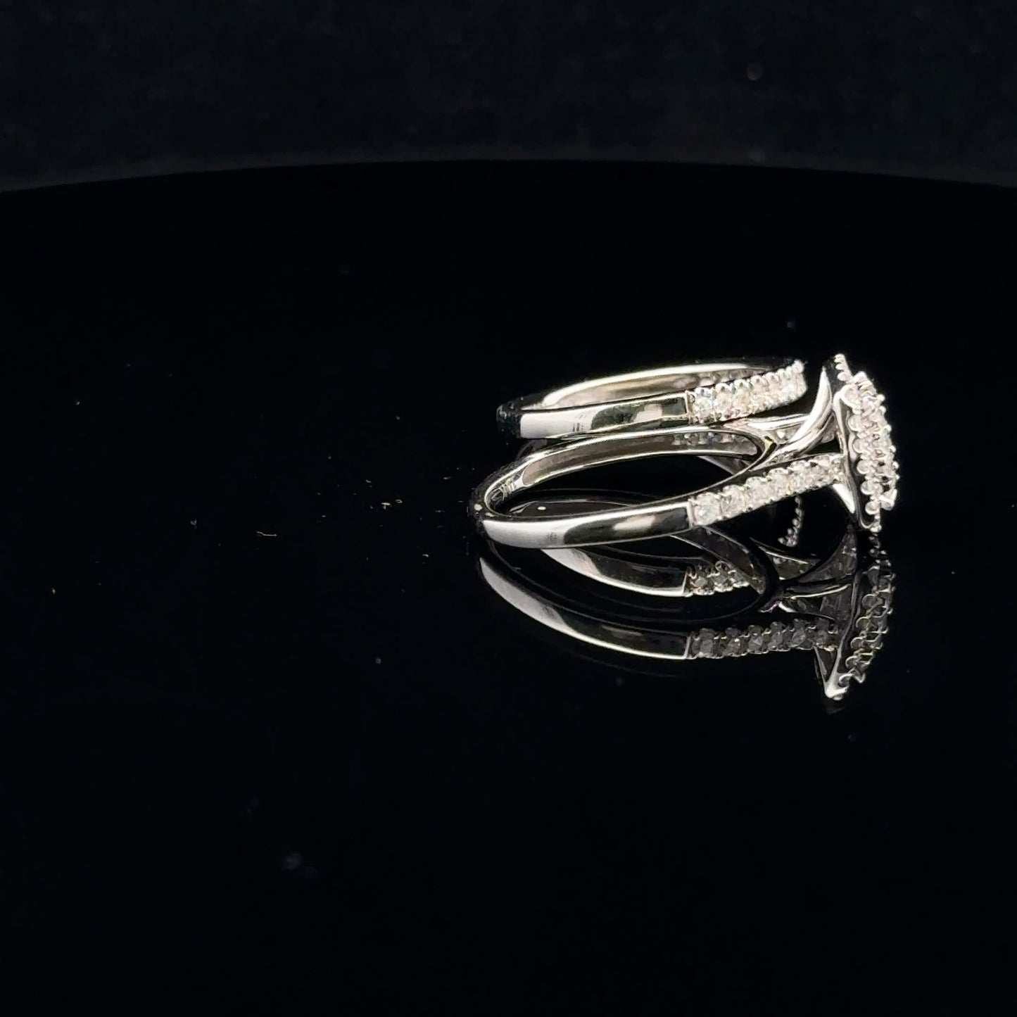 1ctw 0.20ct H/SI2 #7 Square Bridal Set - 10KW - Natural Diamond - 53086