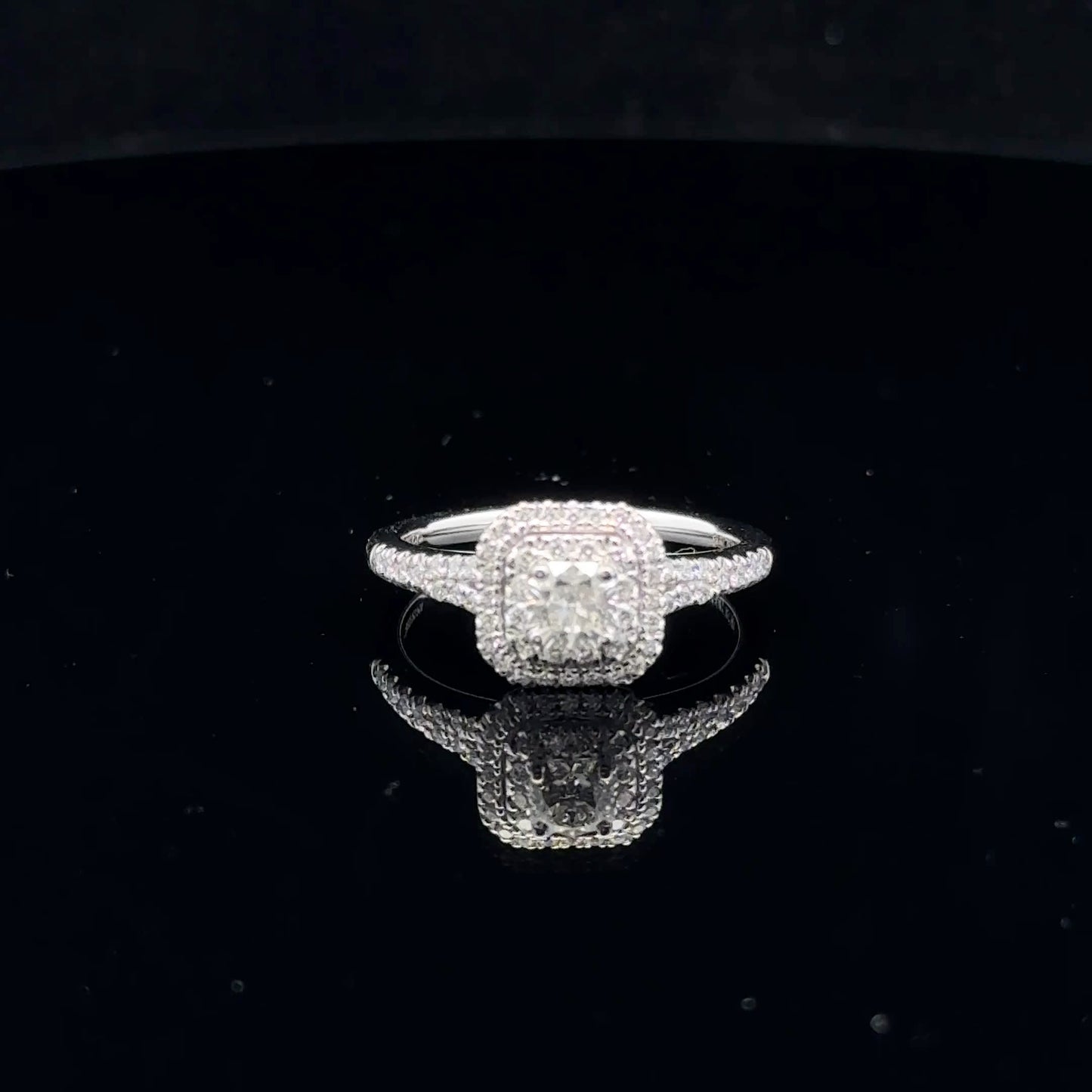 0.75ctw 0.33ct G/VS2 #7 Double Halo Cushion - 14KW - Natural Diamond - 53087